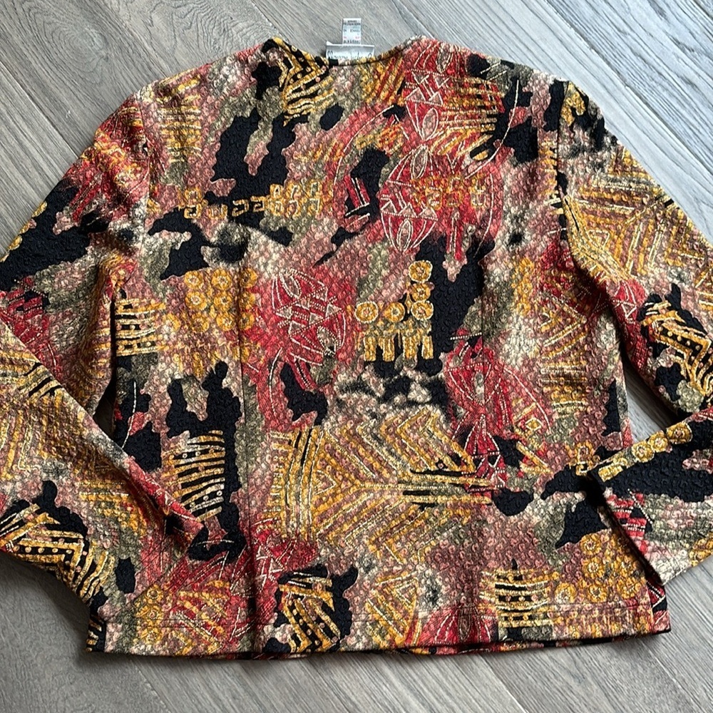 🔥Joseph Ribkoff🔥 | Vintage abstract jacket with red rhinestones - Picture 13 of 14